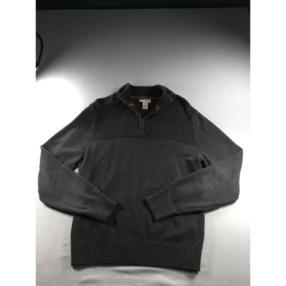 Dockers 3/4 Zip Sweater S Grey Cotton Fall Outdoors Collegiate Layering Preppy